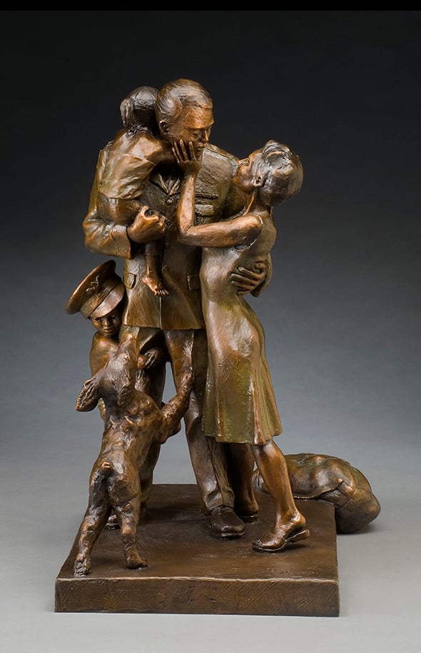 The small version of the Home Safe monument erected in Florence Veterans Park in 2011