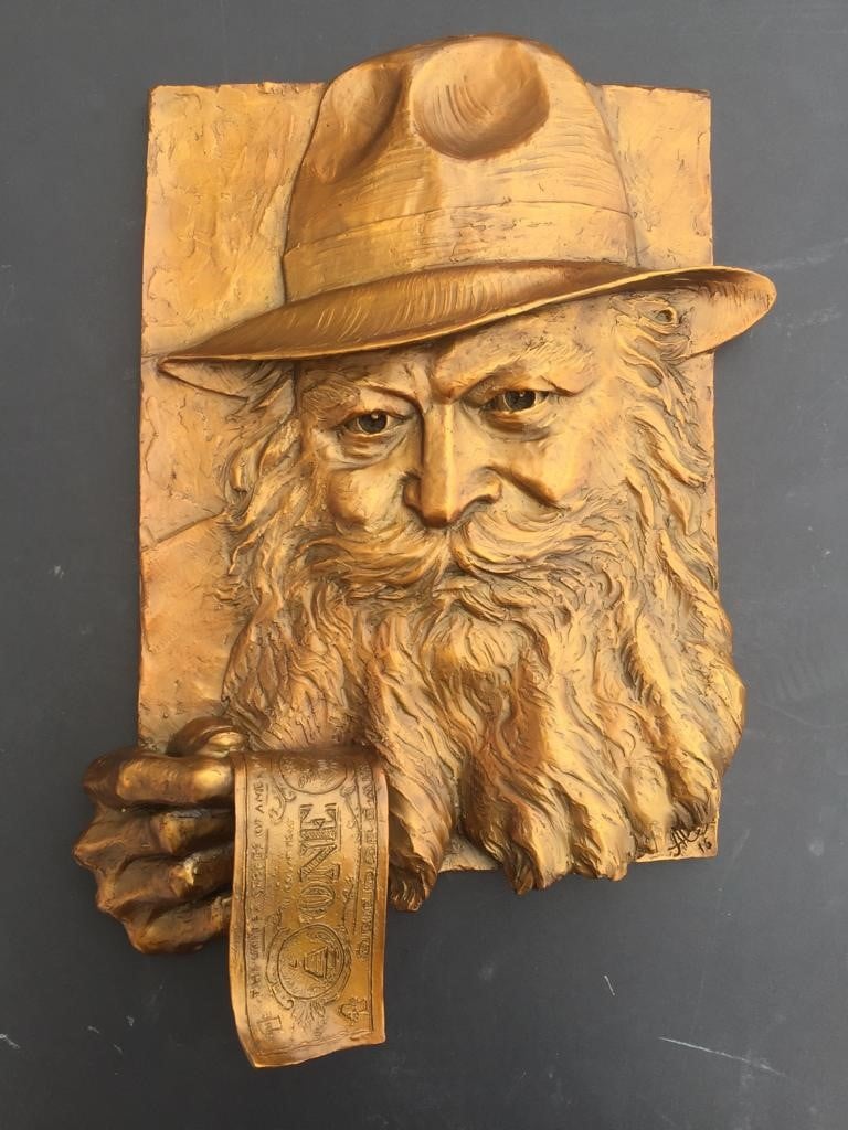 Rabbi of Lubavitcher, Bronze, 18 inches by 12 inches