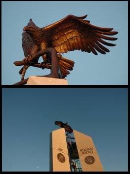 Eagle put in the context of the monument